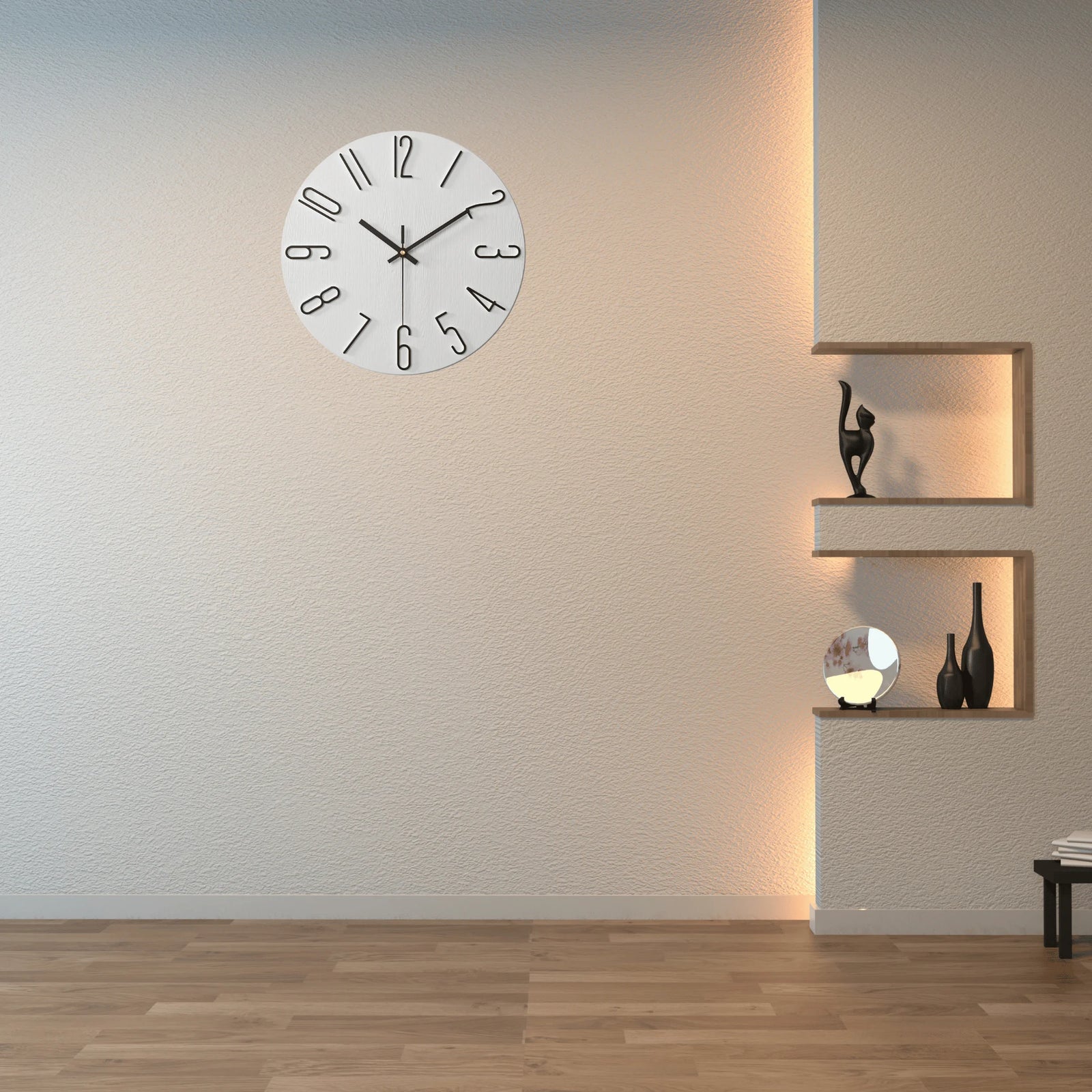 Horloge Scandinave Blanche et Noire