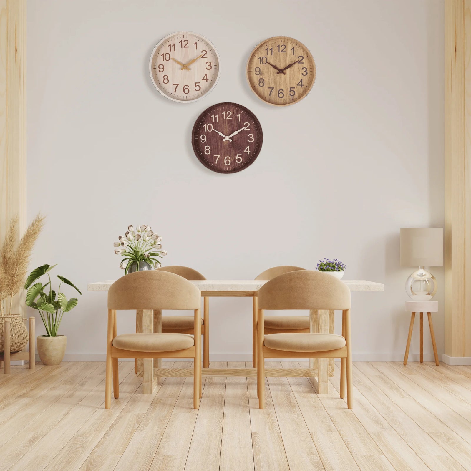 Horloges Murales en Bois Scandinave