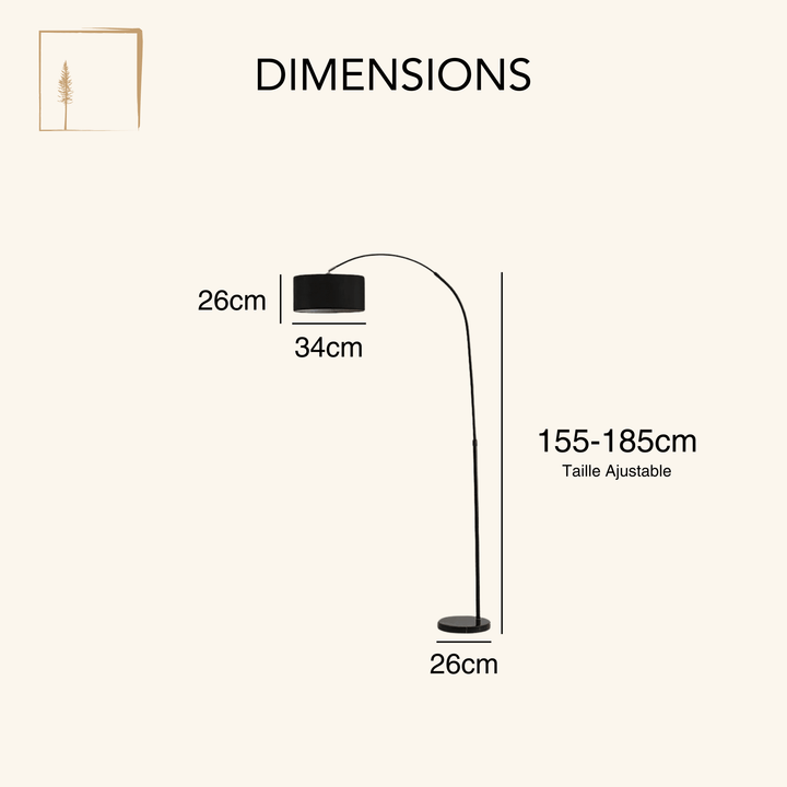 Dimensions Lampadaire Scandinave