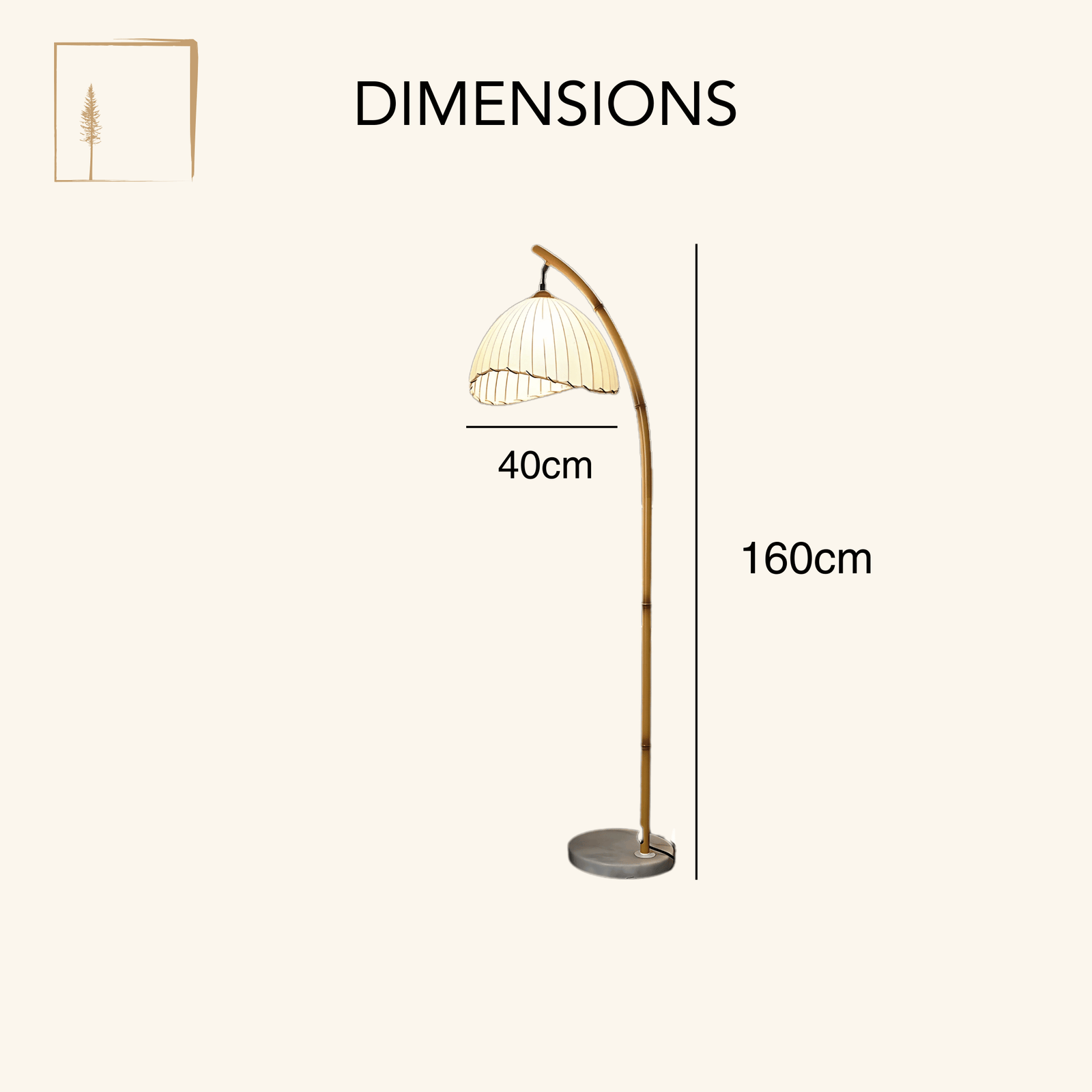 Dimensions Lampadaire Scandinave Vintage