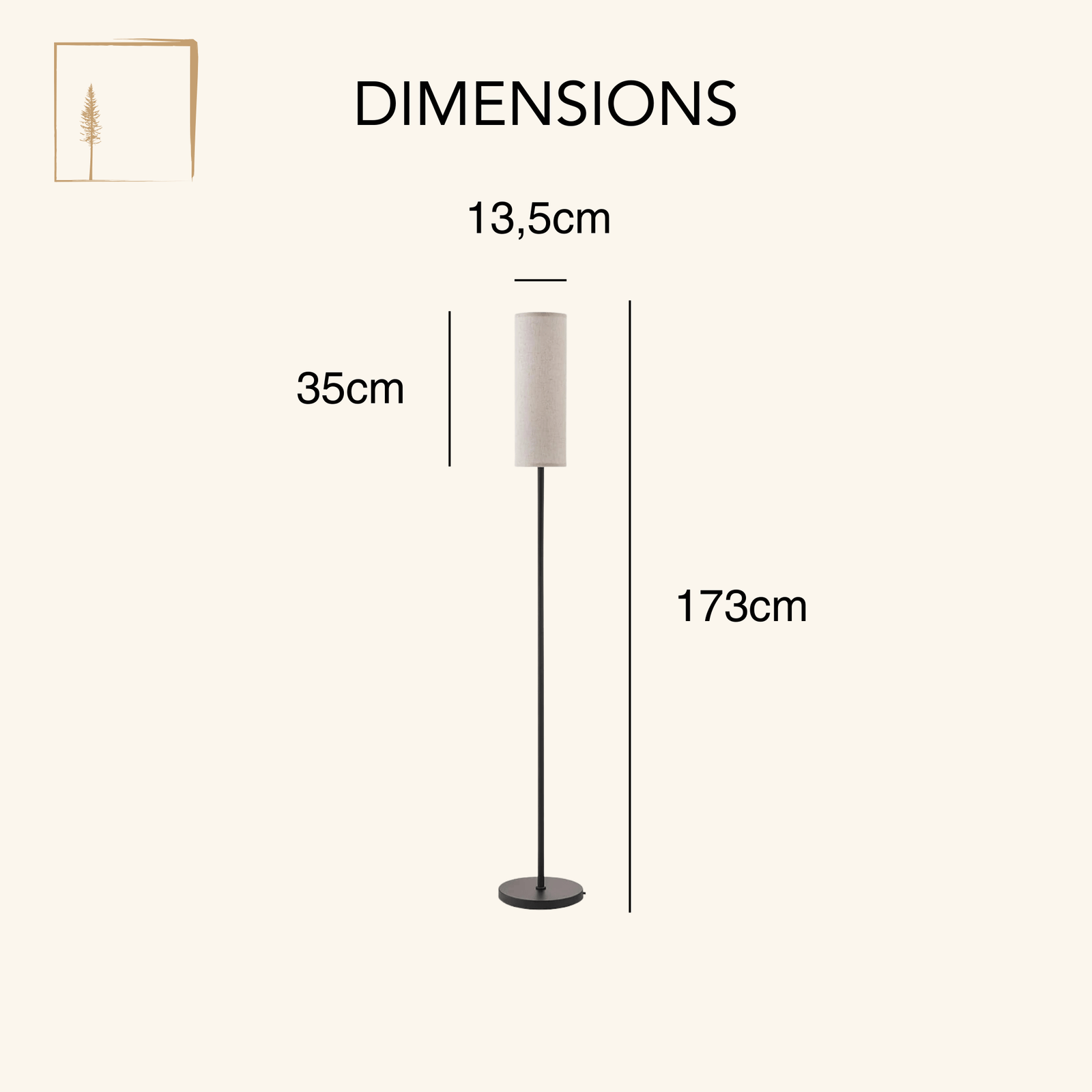 Dimensions Lampe sur Pied Scandinave