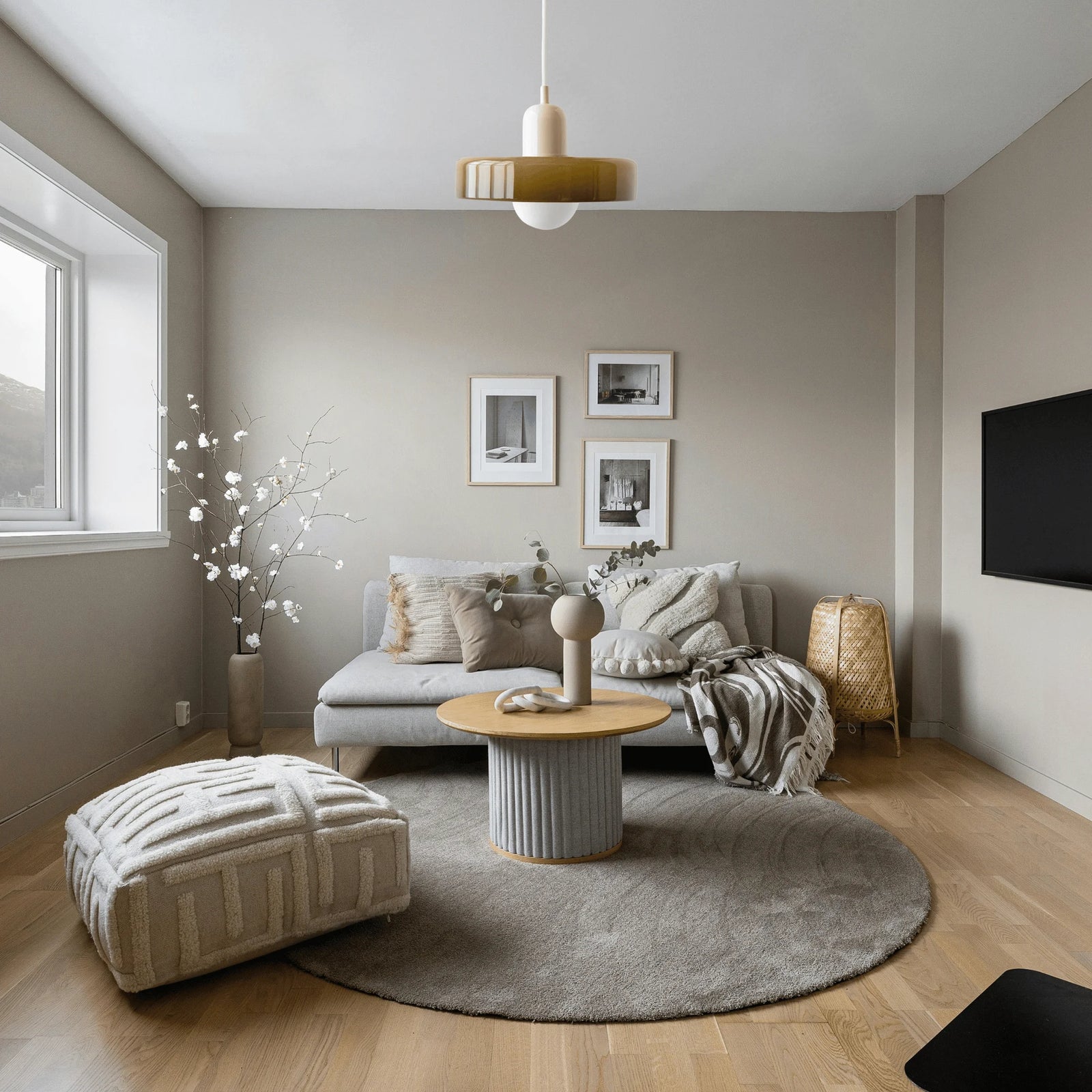 Luminaire Style Scandinave Beige et Vert