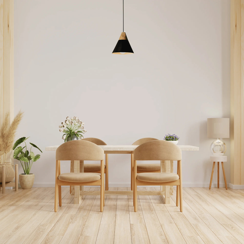 Lustre Noir et Bois Scandinave Modèle 1