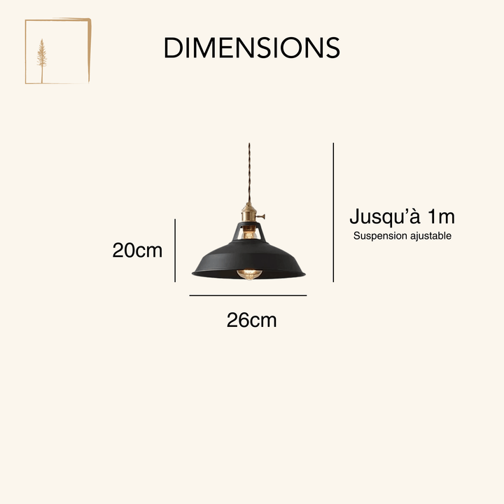 Dimensions Lustre Scandinave Vintage