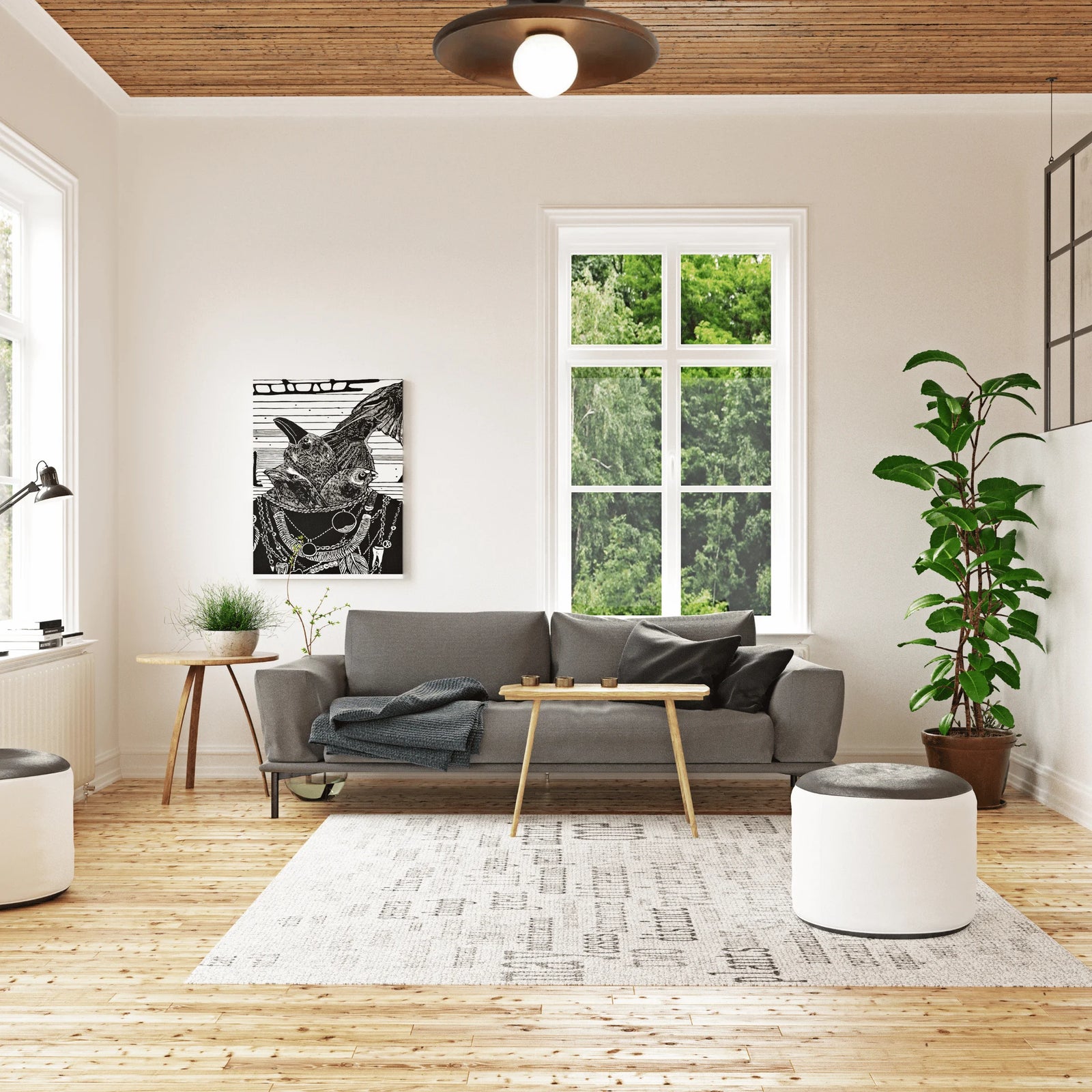 Plafonnier Nordique Noyer