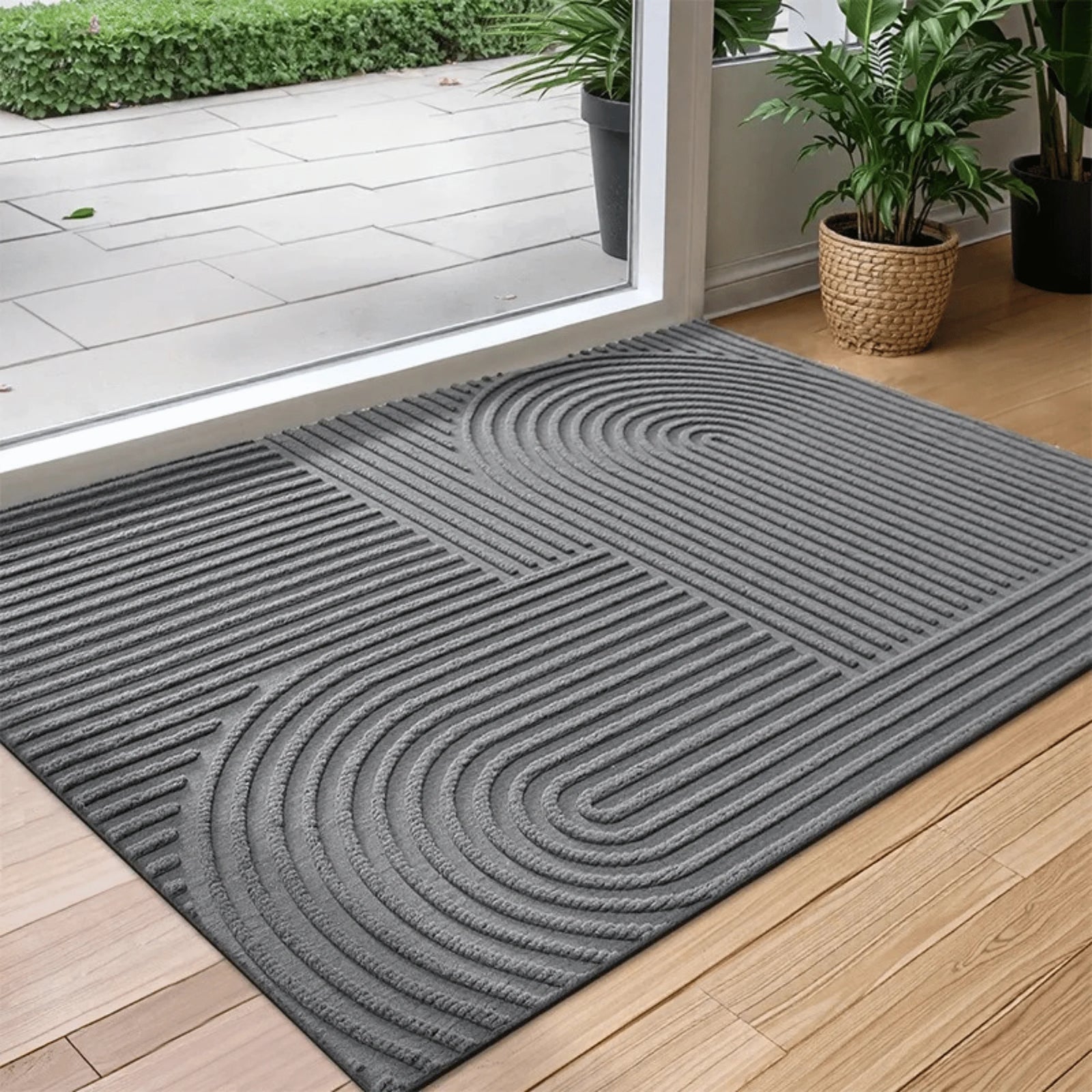 Tapis d'Entrée Scandinave Gris