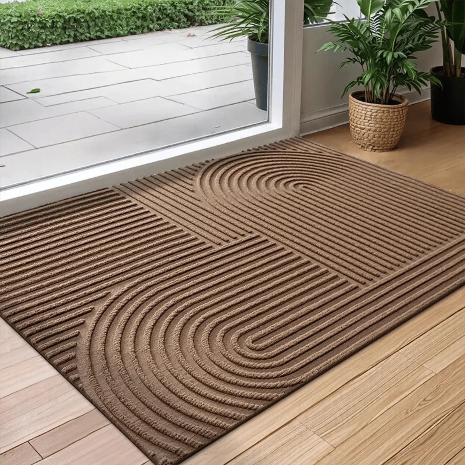 Tapis d'Entrée Scandinave Marron