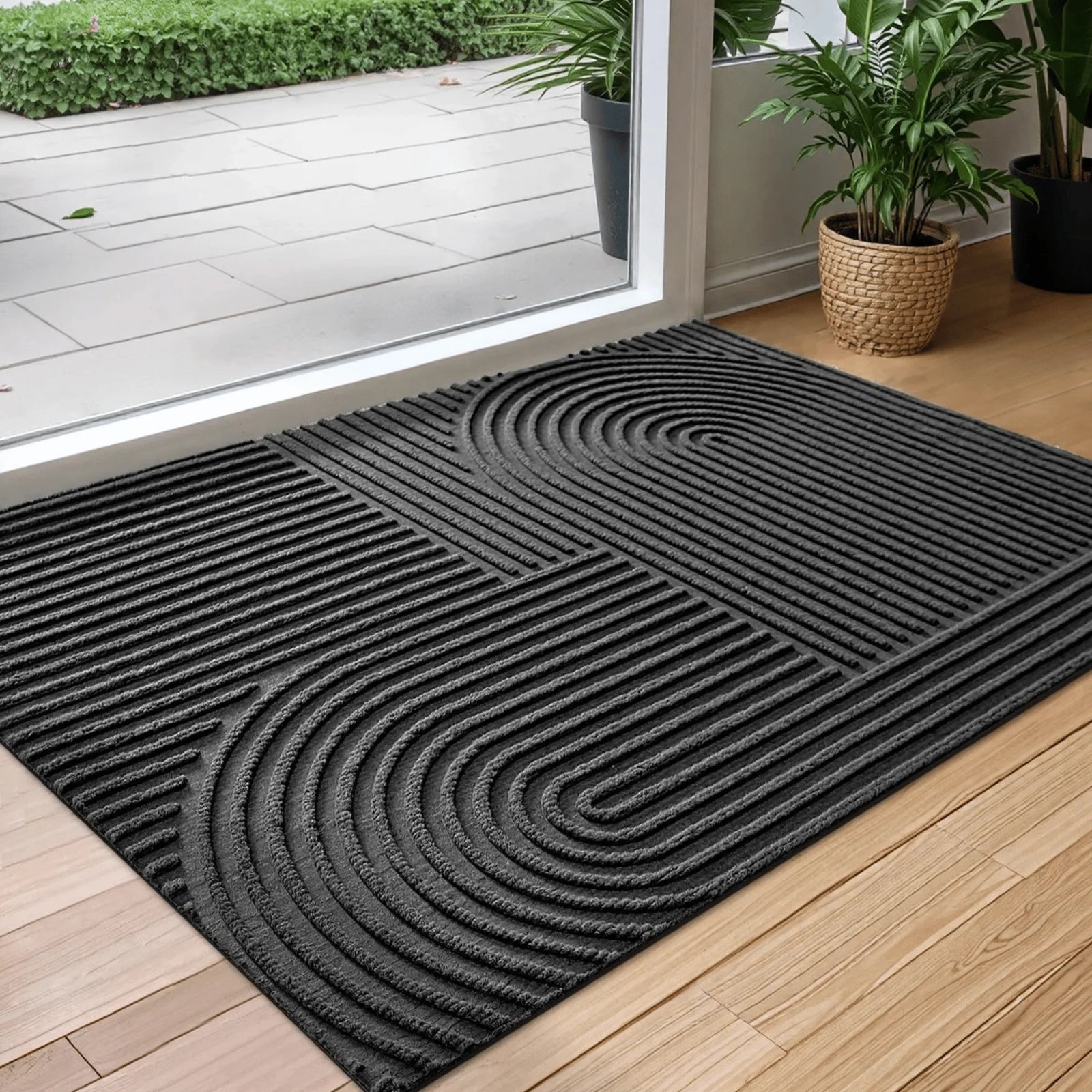 Tapis d'Entrée Scandinave Noir